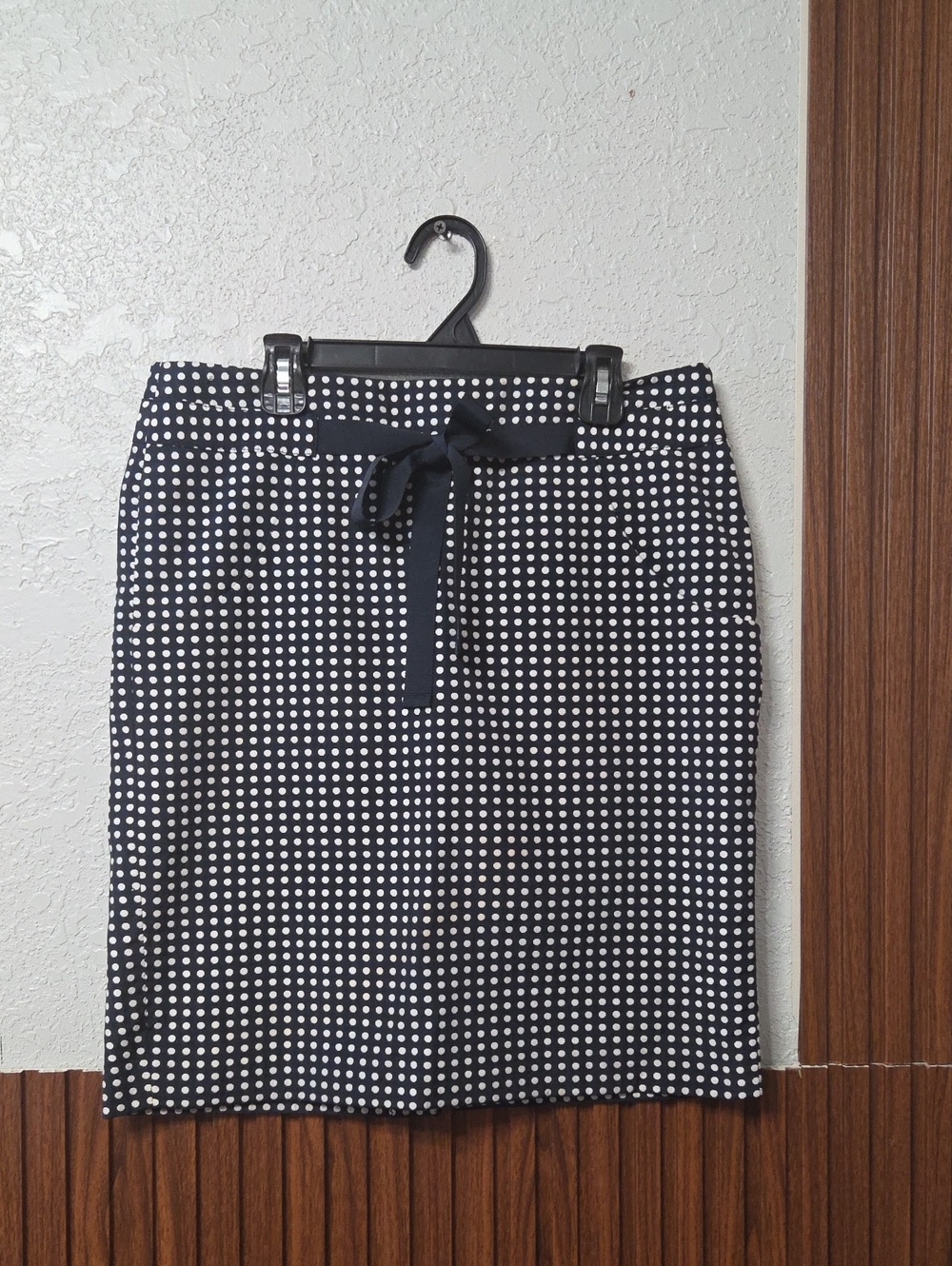 The Limited Navy and White Polka Dot Pencil Skirt